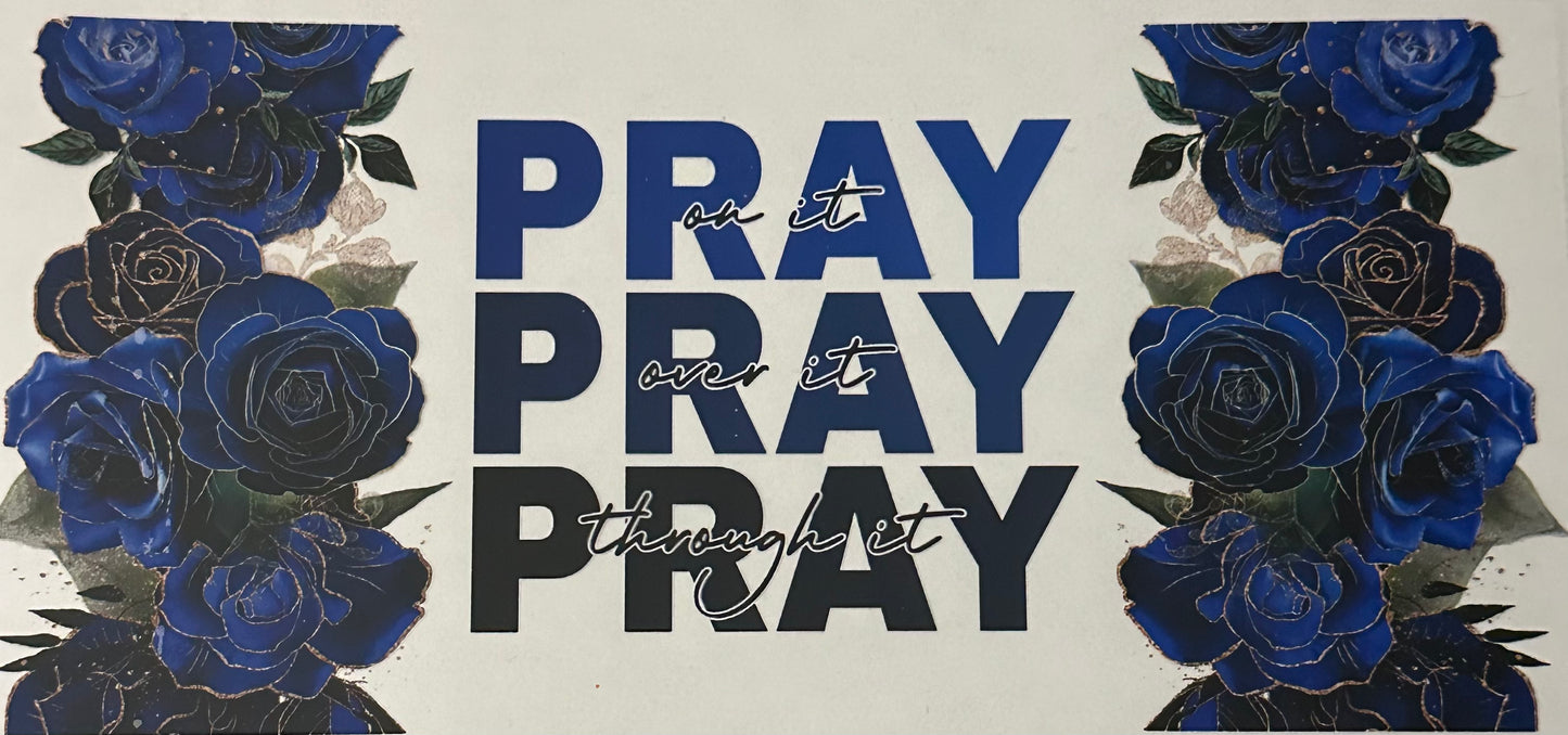 Pray w/ Black & Blue Flowers