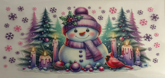 Snowman w/ Candle & Trees