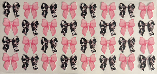 Pink & Cow Print Bows