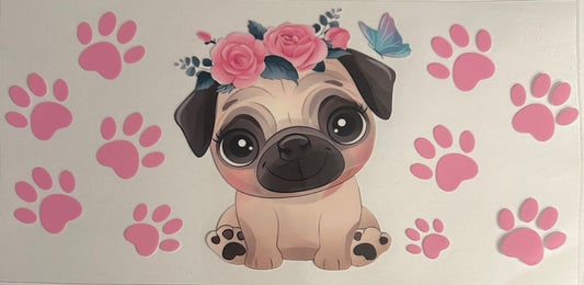 Pug w/ Pink Paws