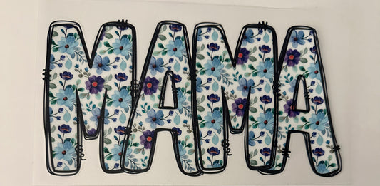 Mama w/ Purple/Blue Flowers