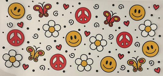 Peace, Smiley, Flowers