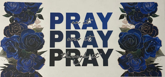 Pray w/ Black & Blue Flowers
